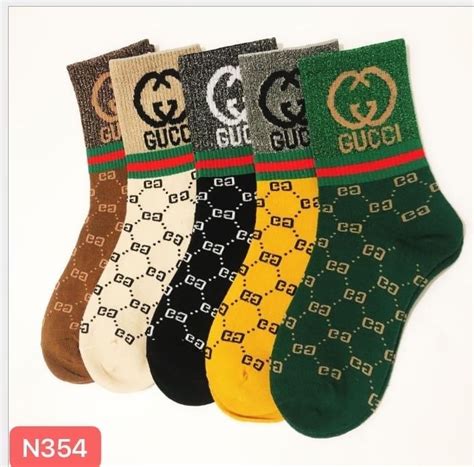 gucci socks brown glitter